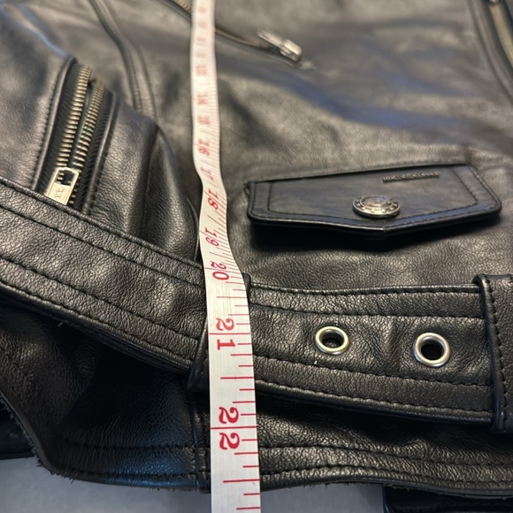 Harley-Davidson leather riding Jacket-padded lower back 2 zipper option closure - Picture 11 of 16